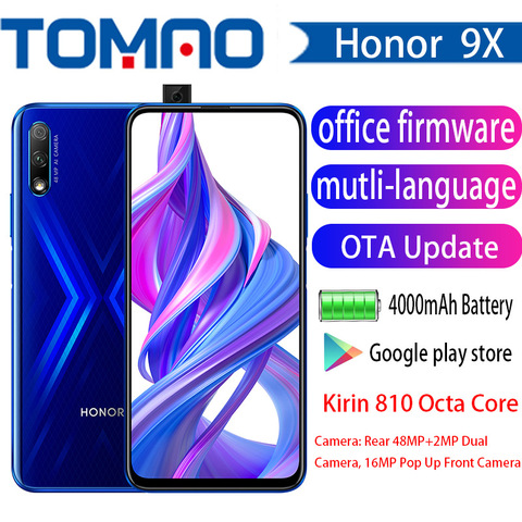 New Honor 9X Smart Phone Kirin 810 Octa Core 6.59