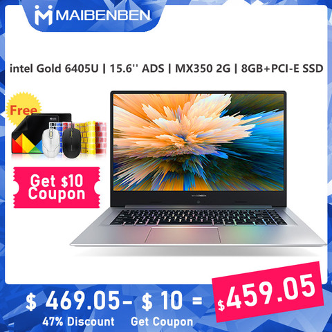 2022 New MAIBENBEN Notebook Laptop XiaoMai 6Pro-E5100 15.6''ADS/6405U/MX350 2G/ 8G 16G RAM/256G 512G PCI-E SSD+1TB HDD/silver ► Photo 1/6