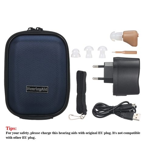 Rechargeable Hearing Aids with Storage Case & Lanyard Sound Amplifier In Ear Hearing Enhancement Device for Adults & Seniors ► Photo 1/6