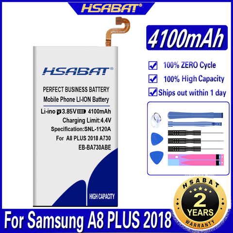 HSABAT EB-BA730ABE 4100mAh Battery for Samsung Galaxy A8 PLUS 2022 A730 A730F Batteries ► Photo 1/6