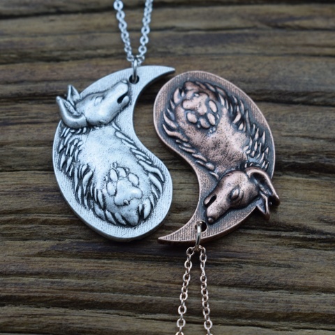 Yin Yang Wolf necklace couple jewelry  Spiritual Friendship Couple Valentine Metal Necklace ► Photo 1/6