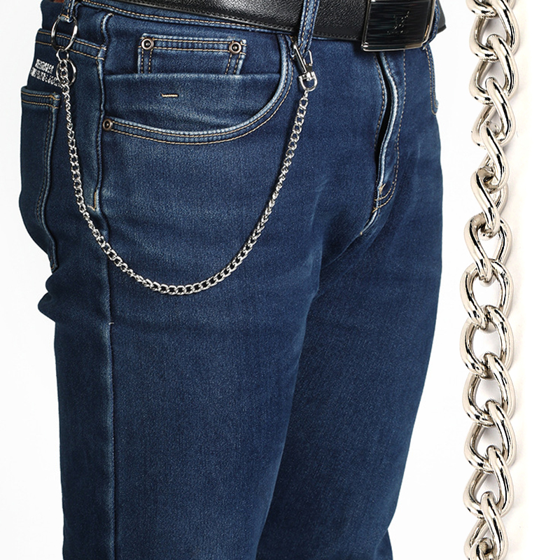 New Fashion Women Trousers Pant Metal Chain Belt Punk Jeans Clip Keyring Waist 