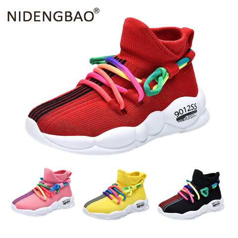 Children Running Shoes Kids High Top Socks Shoes Boys Girls Lightweight Sport Shoes Sutdoor Sneakers Infantil Kid Shoes ► Photo 1/6