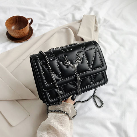 Luxury Vintage Bags for Women 2022 Fashion Black PU Leather Small Shoulder Crossbody Hand Bag Ladies Solid Purses Clutch Handbag ► Photo 1/6