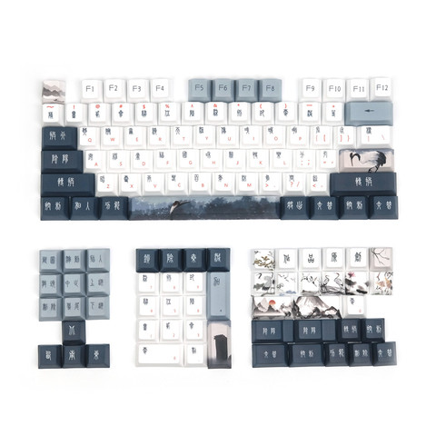 Cherry Profile Keys Grus Japonensis Keycaps PBT Retro 1.75U 2U Shift 5 Face DYE Sublimation Keys For GH60 GK61 64 84 96 87 104 ► Photo 1/6