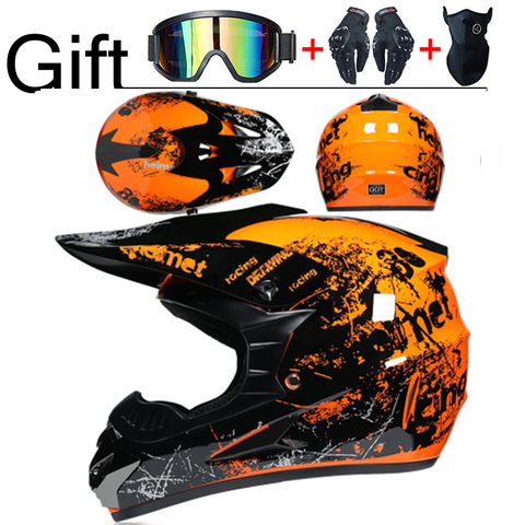 Motorcycle Helmet Professional Off-road Helmet Motor Downhill Racing Motocross Casque Moto Helmet 3 Free Gift Suitable Kid ► Photo 1/6