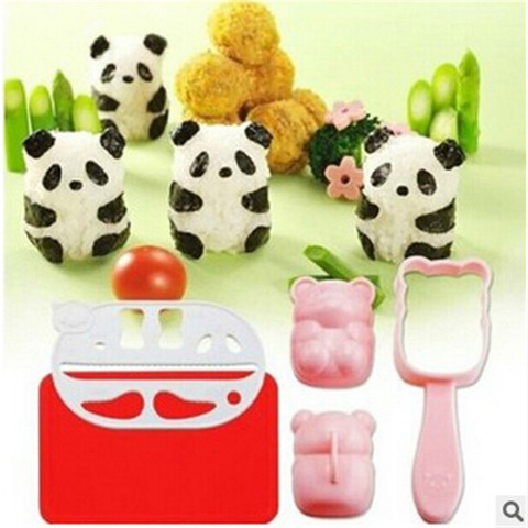 Rice Ball Molds Punch Sushi Rice Ball Mold Onigiri Mould DIY Sushi Maker Bazooka Bento Accessories 3D Panda Form Sushi Set ► Photo 1/6