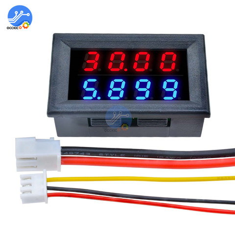 Mini Digital Voltmeter Ammeter High Precision 0~100V 10A Measure instrument tool 4bit Accurate Voltage Current Meter led display ► Photo 1/6