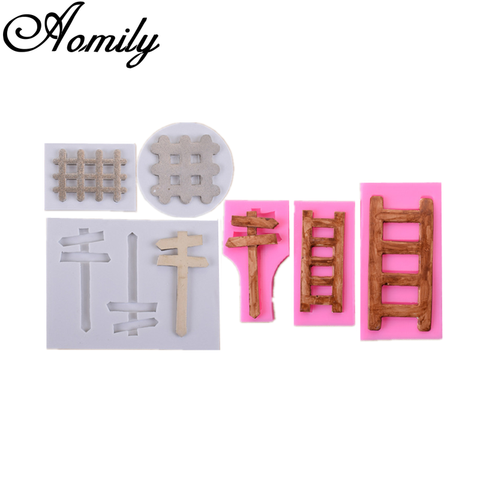 Aomily Street Sign Signage Ladder Fence Silicone Cake Mold Chocolate Bakeware Mold DIY Pastry Ice Block Soap Mould Baking Tools ► Photo 1/6
