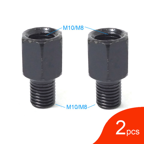 Pair Black Motorcycle Mirror Adapters M10 10MM M8 8MM Rearview Mirrors Conversion Bolt Clockwise Anti-clock Right Left Thread ► Photo 1/6