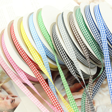 5 yards / pack 10mm 15mm 25mm Lattice Plaid Ribbons Bow Ribbon Gift Wrapping Polyester Ribbon Handmade DIY Accessories, ► Photo 1/6