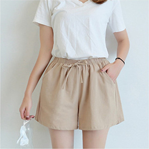 2022 New Women's Shorts Hot Summer Casual Cotton Linen Shorts Plus Size Mid Waist Short Fashion Woman Streetwear Short Pants ► Photo 1/6