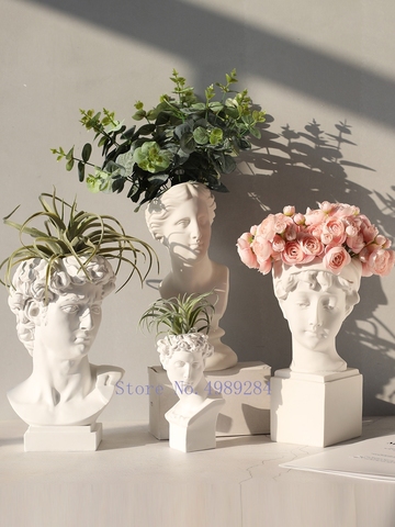 modern Nordic style Creative Portrait vase Human head Decorative ornaments Resin David Venus Vase Home decoration accessories ► Photo 1/5