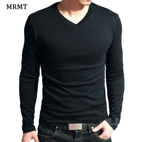 2022 Elastic Mens T-Shirt V-Neck Long Sleeve Men T Shirt For Male Lycra And Cotton T-Shirts Man Clothing TShirt Brand Tees ► Photo 1/6