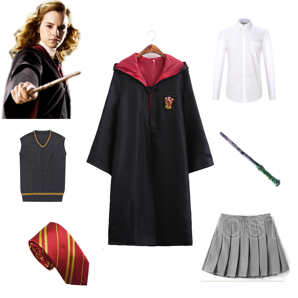 Adult Kids Cloak Cosplay Costumes Magic Outfits Shirt Skirt Cosplay Clothes  Robe Costume Hermione School Uniform - AliExpress
