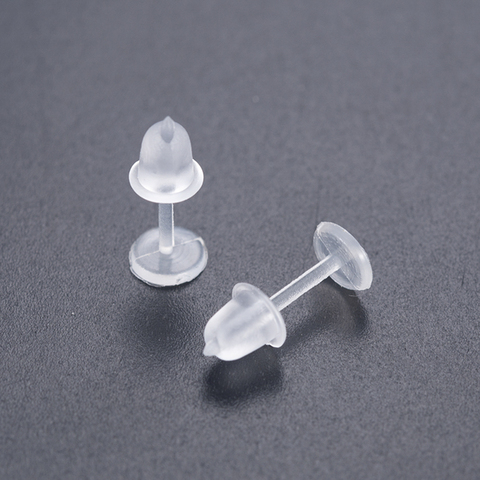 50pcs Transparent Silicone Rubber Earring Backs For Ear Stud Earring  Replacement