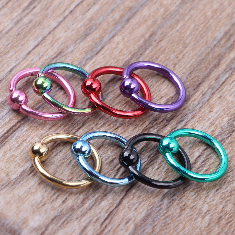 2-10PCS Lip Ear Nose Cartilage Septum Ring Hoop Stud Bead Body Piercing Jewelry