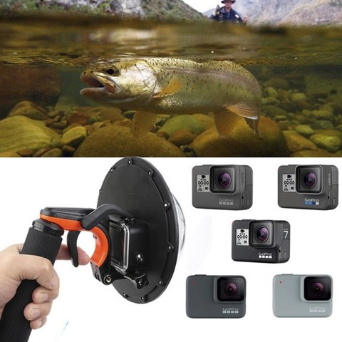 Waterproof Dome Port Diving Hood Handheld Monopod Bobber Floating Mount for Gopro Hero 8 7 6 5 4 Black YI DJI OSMO ACTION ► Photo 1/6