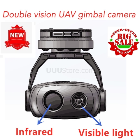 TSHD10T3 three-axis stabilized Gimbal 10x optical zoom Infrared thermal imaging + visible HDMI camera double vision for UAV ► Photo 1/5