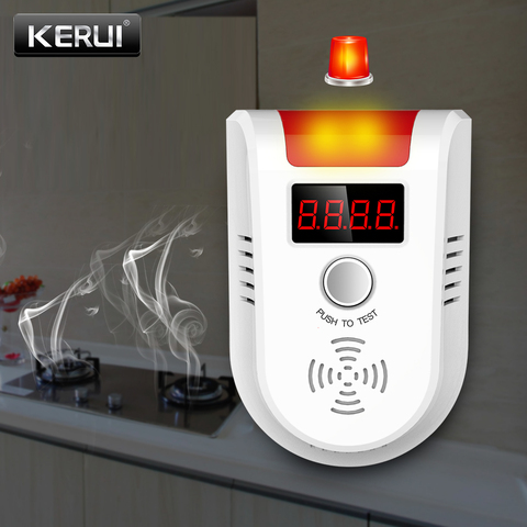 KERUI GD13 LPG GAS Detector Alarm Wireless Digital LED Display Natural Leak Combustible Gas Detector For Home Alarm System ► Photo 1/6