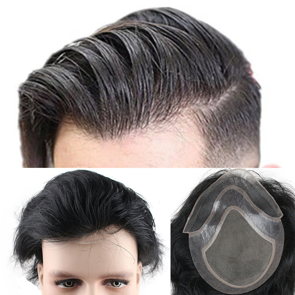 Eseewigs Human Hair Men Toupee Natural Black Color Straight European Remy  Hair Swiss Lace Front Toupee Skin Thin PU Hand Made - Price history &  Review | AliExpress Seller - eseewigs Official