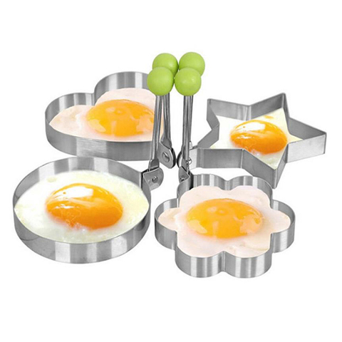 Creative Four Shapes Stainless Steel Fried Egg Maker Pancake Mold Home DIY Breakfast Egg Sandwich Kitchen Baking Utensil Tools ► Photo 1/4