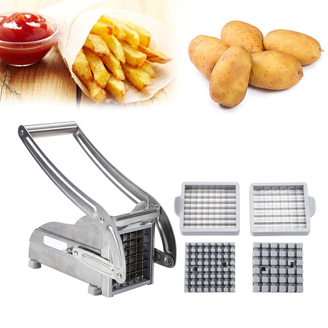2 Blades Stainless Steel Home French Fries Potato Chips Strip Slicer Cutter Chopper Chips Machine Making Tool Potato Cut Fries ► Photo 1/5