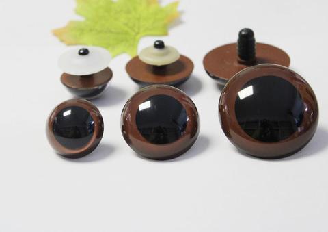 1pair--30mm/40mm/50mm  big size handpaint brown color safety toy doll eyes + back washer for diy plush doll --size option ► Photo 1/2