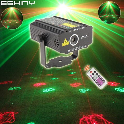 ESHINY Remote R&G Laser 3 Christmas Patterns Projector DJ Party Effect Dance Disco Stage Bar Holiday Room Light L133N8 ► Photo 1/6