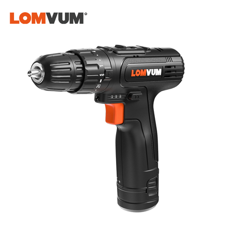 LOMVUM Impact Drill 12V Cordless Drill Set DC Elecric Screwdriver 3/8'' 30N.m Torque Wireless 66pcs Power Tools Woodworking DIY ► Photo 1/6