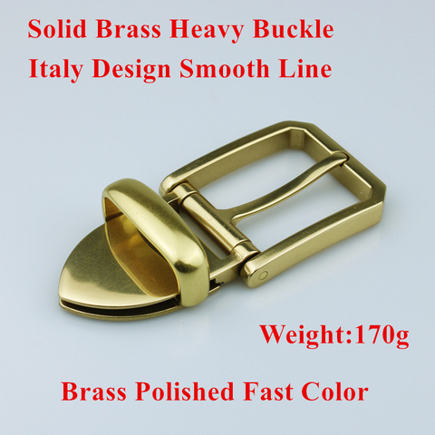 DIY Leathercraft Hardware Solid Brass Men's Belt Buckles 601636-B40 Nature Brass Polished Color ► Photo 1/6