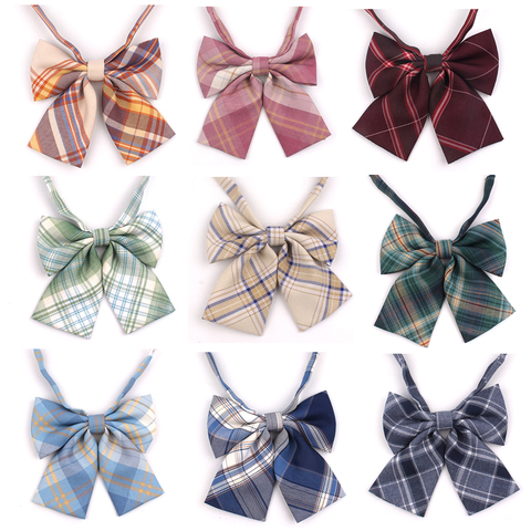 Feminine Plaid Bowtie Casual Bow tie For Women Uniform Collar Butterf Bowknot Adult Check Bow Ties Cravats Girls Bowties ► Photo 1/6