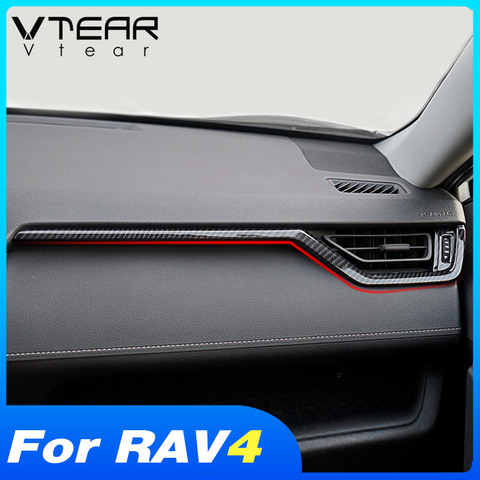 Vtear For Toyota RAV4 2022 Interior Accessories Central Control Decoration Strip ABS Carbon Fiber Car Modification Sticker ► Photo 1/6
