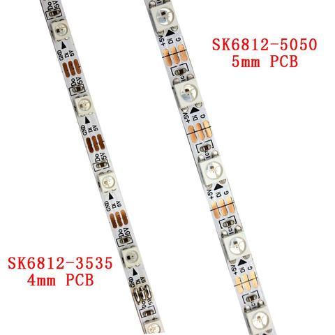 1m 2maddressable 5050 5mm PCB SK6812 3535 4mm PCB  SMD RGB flexible LED strip DC5V input 60pixels/m Non-waterproof  same ws2812b ► Photo 1/6