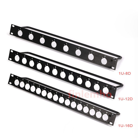 Rack Patch Panel 8 12 16 Way Channel 1U Flight Case Mount For XLR Connecctor Male Female SpeakOn Audio Cable Plug ► Photo 1/4