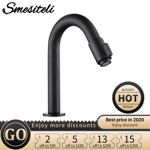 Smesiteli Kitchen Tap Brass Water Tap Bathroom Basin Faucets Single Cold Sink Faucets Black Faucet Rose Golden , Chrome Colors ► Photo 1/6