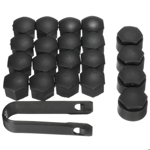 20pcs/set Matte Black 17mm Wheel Lug Bolt Nut Cap Dustproof Cover with Removal Tool Key Car Accessories ► Photo 1/6