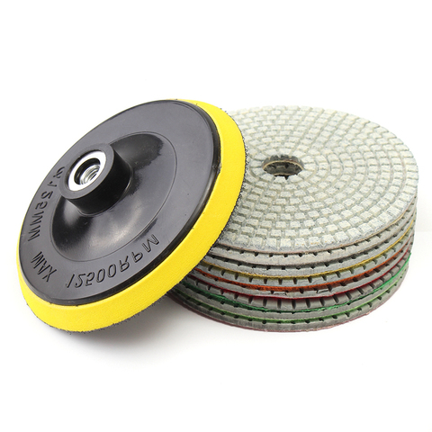 9Pcs/Set Diamond Polishing Pads Kit 5 Inch 130mm Wet/Dry For Granite Stone Concrete Marble Car Polishing Use Grinding Discs ► Photo 1/6