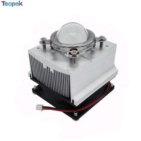 Led Cooling System LED Aluminium Heat Sink Cooling Fan + 60/120degree 44mm Lens + Reflector Bracket For 20-100W High Power LED ► Photo 1/6