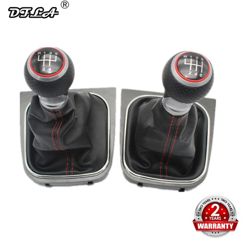 For VW Golf 5 MK5 R32 GTI GTD 2004 2005 2006 2007 2008 2009 New 5 /6 Speed Car Gear Stick Level Shift Knob With Leather Boot ► Photo 1/6