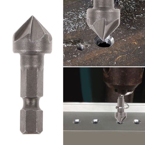 6 Flute Countersink Drill Bit 90 Degree Point Angle Chamfer Cutting Woodworking Tool ► Photo 1/6