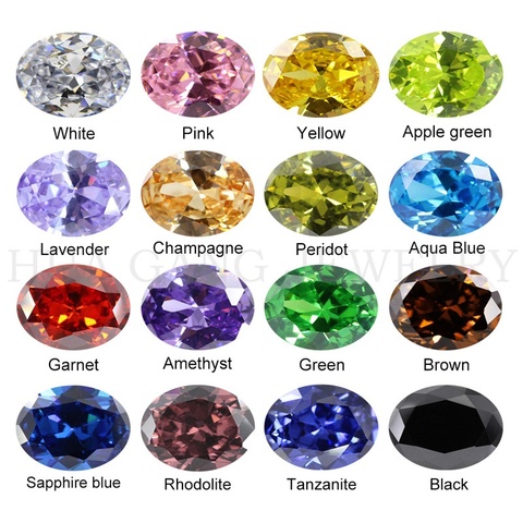 Cubic Zirconia Stone Multicolor Oval Shape Brilliant Cut Loose CZ Stones Synthetic Gems Beads For Jewelry 2x3~13x18mm AAAAA ► Photo 1/6