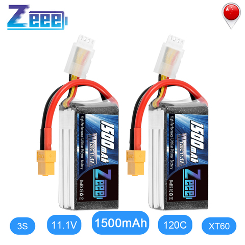 2units Zeee Lipo Battery 11.1V 120C 1500mAh 3S Softcase Graphene RC Lipo Battery with XT60 Plug for FPV Racing Drone Helicopter ► Photo 1/6