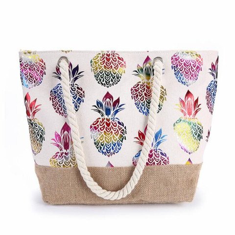 2022 printed flowers large size beach canvas shoulder bags casual large size holiday bags cross body shopping bags fruit tote ► Photo 1/1