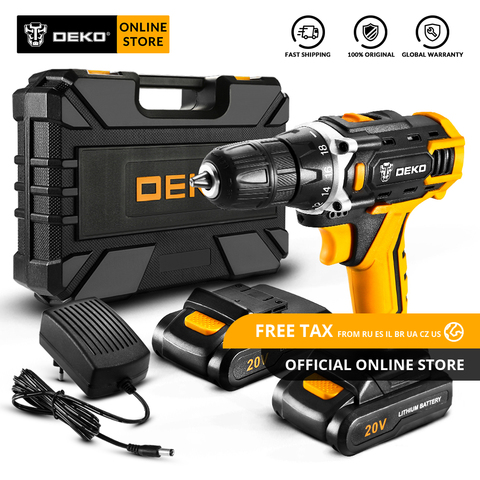 DEKO Banger 12V Loner 16V Sharker 20V Cordless Drill with LED Light Electric Screwdriver with Lithium Battery Mini Power Driver ► Photo 1/6