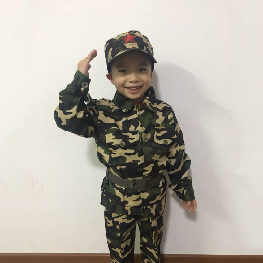 Army Dress for Kids, Polyester Fabric Indian Military Soldier