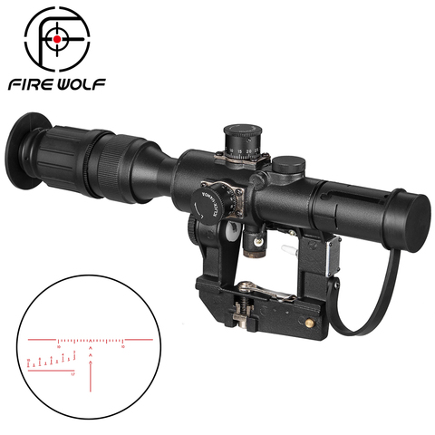 Illuminated Tactical Svd Dragunov 4X26 Red for Hunting Rifle Scope Shooting Ak Dot Optics Laser ► Photo 1/6