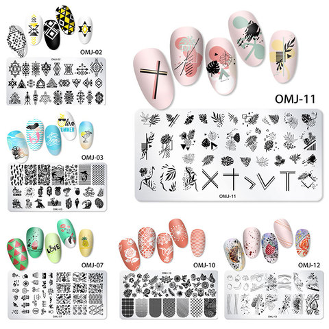New Nail Stamping Plate Transfer Lines Flower Geometric Marble Image Stamp Template Printing Stencil DIY Manicure Nail Art Tools ► Photo 1/6