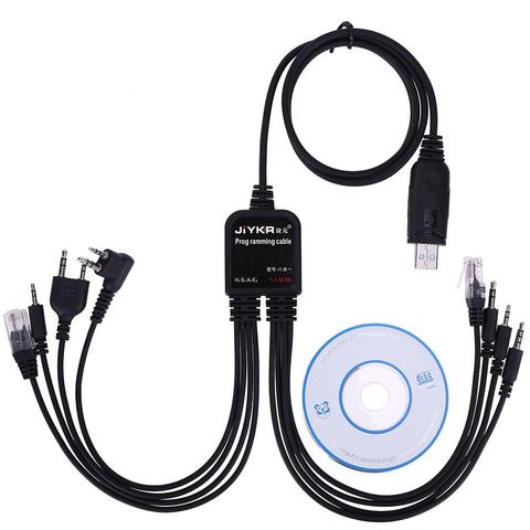 8 in 1 USB Programming Cable for Baofeng Handheld Radios for MOTOROLA AXU4100 Kenwood TYT QYT multiple Radios ► Photo 1/6