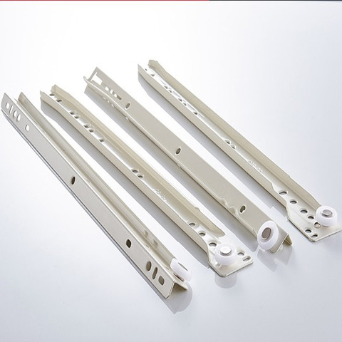 Drawer Track Slides Two Cabinet Rails Thickening Computer Table Chute Clothing Cabinets Keyboard Roller Pulley Furniture ► Photo 1/6